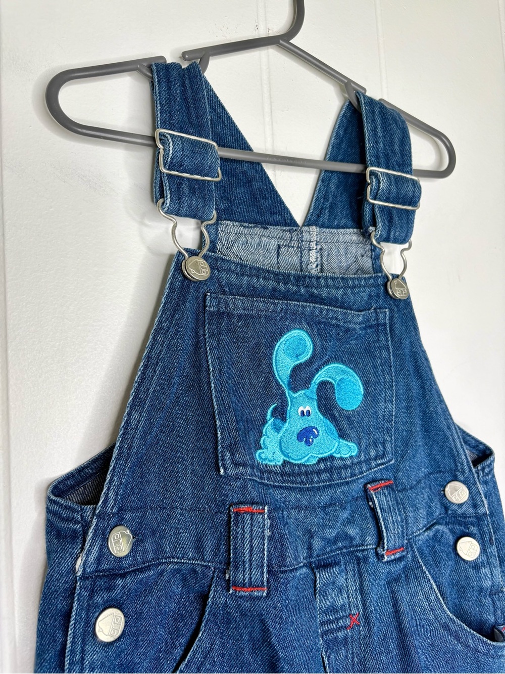 VINTAGE Y2K 2000 Blues Clues Overalls Denim Kid’s Size 4T Full Length Nostalgic